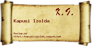 Kapusi Izolda névjegykártya